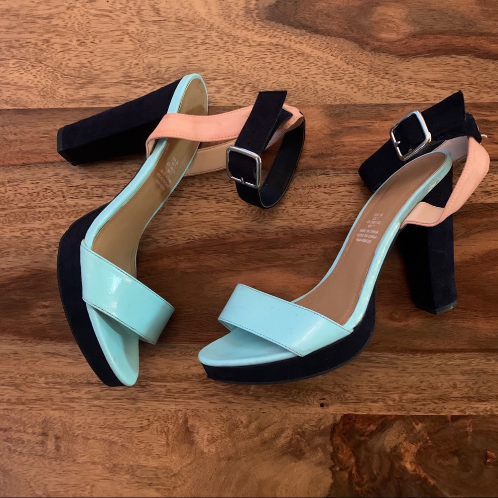 Color Block H&M Strappy Heels